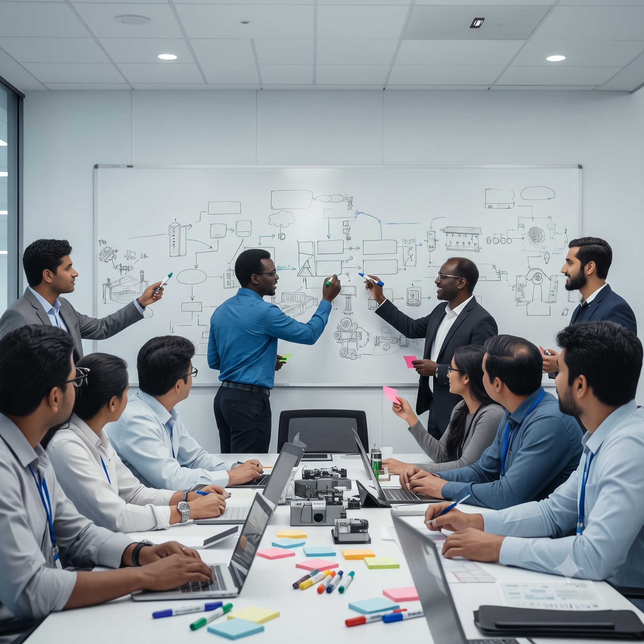 Customer workshop reviewing AI dashboards
